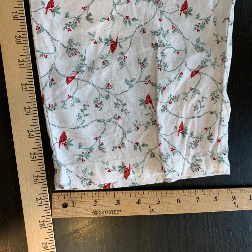 Charter Club Intimates Women PL Cotton Flannel Pajama Set Cardinal‎ Bird Lover